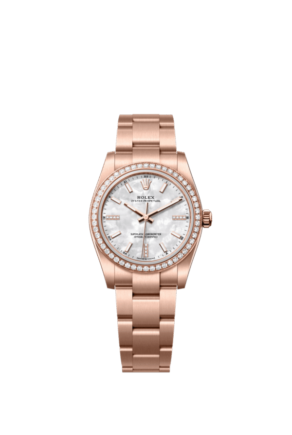 Rolex Oyster Perpetual 34mm — Everose gold & diamonds