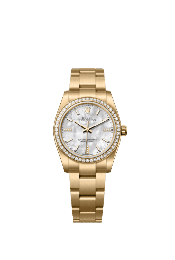 Rolex Oyster Perpetual 34mm — Yellow gold & diamonds