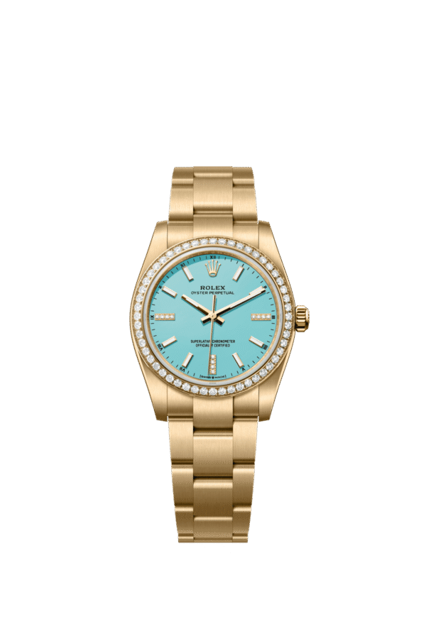 Rolex Oyster Perpetual 34mm — Yellow gold & diamonds