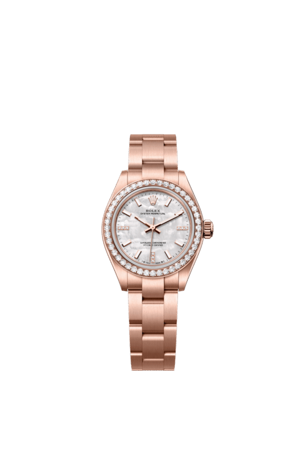 Rolex Oyster Perpetual 28mm — Everose gold & diamonds