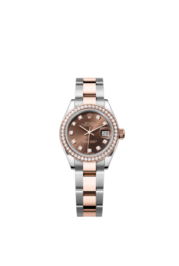 Rolex Lady-Datejust 28mm — Oystersteel, Everose gold & diamonds